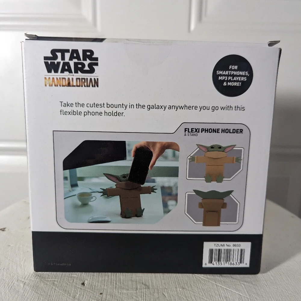 Star Wars The Mandalorian Baby Yoda Flexi Phone Holder & Stand New In Box